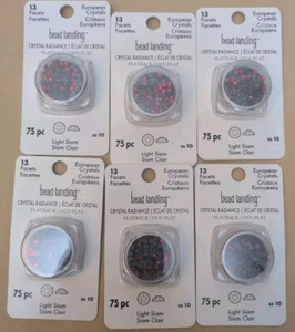 Bead Landing European Crystals Light Siam Facets Flat back Lot (6) ss 10 - Picture 1 of 5