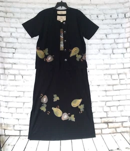 Ultra Pink Ultra Comfort Clothing Dress Womens Medium Black Jacket Maxi Y2K 90s - Picture 1 of 14