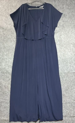 Jessica London Dress Womens Plus 1X Blue Maxi Classic Capsule Minimal Wedding - Image 1 of 4