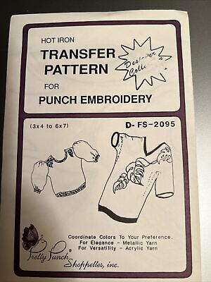 Pretty Punch Hot Iron Transfer Patterns Leaves Punch Embroidery Needlepoint • 6.20€