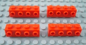 LEGO Lot of 4 Red 1x4 Bricks with Side Studs - Picture 1 of 1
