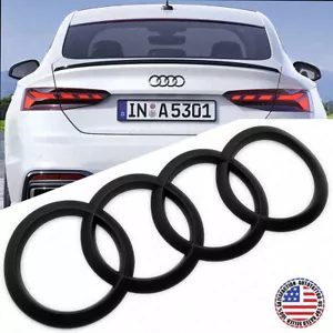 18-21 A5 S5 RS5 Sportback 4 Door Matte Black Trunk Sign Logo Rings Badge Emblem - Picture 1 of 7