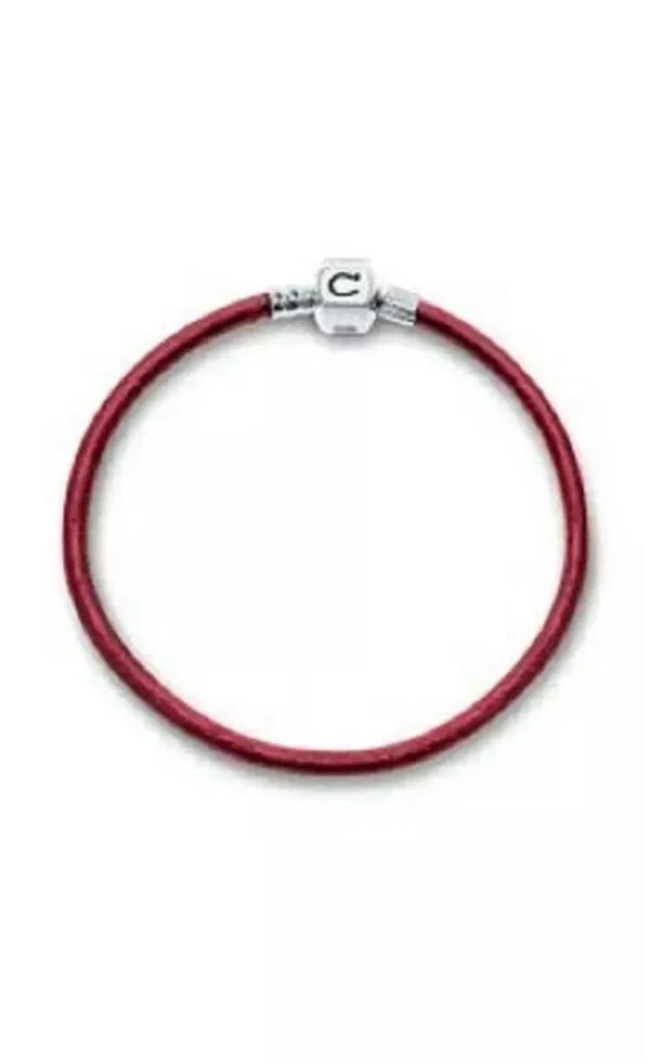 NUEVO RETIRADO Pulsera Chamilia Rojo Metálico Cuero Caqui 7.9" Foto 1 de 1