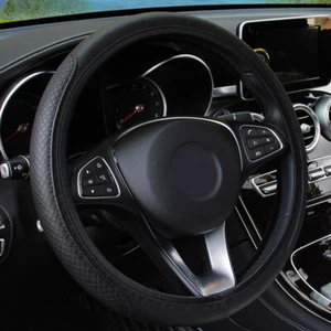 15'' Car Steering Wheel Cover Leather Breathable Anti-slip Protector Accessories - Picture 1 of 15