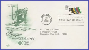 USA3 #C85 ADDR PCS ARTCRAFT FDC Skiing Sapporo Japan 1972 - Picture 1 of 1