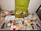 U7 Vintage Plastic Sewing Box w/ Trays LOADED, Thread, Elastic,  Buttons,Needles