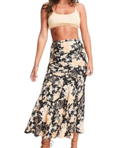 Topshop Seamed Bias Cowboy Floral Print Midi Skirt 6 - Picture 1 of 11