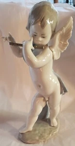 LLADRO ANGEL PLAYING FLUTE PORCELAIN FIGURINE 1233 RETIRED 1987 10 1/2" TALL  - Picture 1 of 9