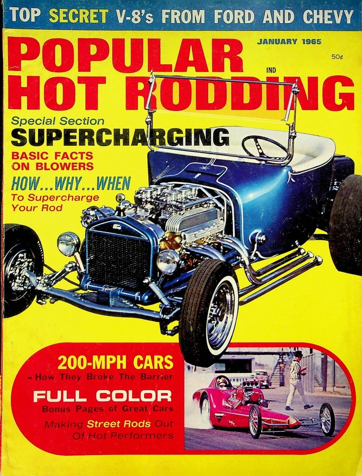 Popular Hot Rodding Magazine Supercharging January 1965 053122RNON - Image 1 of 1