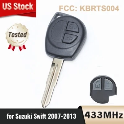 Nuevo llavero remoto de 2 botones para Suzuki Swift 2007-2013 KBRTS004 hoja sin cortar HU87 Foto 1 de 4
