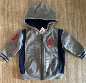 Ralph Lauren Polo Sweater Boys 9 Months Blue Big Pony Sweatshirt Hoodie Kids - Picture 1 of 1