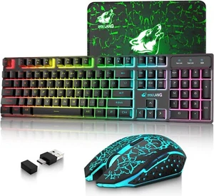 ZIYOU LANG T3 Wireless Gaming Keyboard and Mouse, Type-C 2.4G Wireless Receiver - Zdjęcie 1 z 13