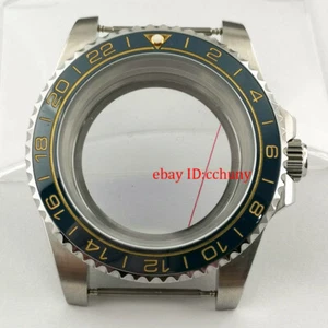 Estuche de reloj de zafiro de 40 mm oro azul GMT bisel de cerámica ajuste movimiento NH35 NH36 - Imagen 1 de 6