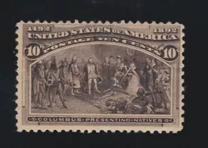 US 237 10c Columbian Exposition Mint F-VF OG H SCV $100 - Picture 1 of 2