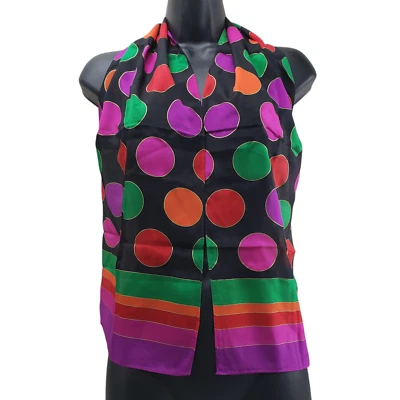 Bufanda Liz Claiborne multicolor diseño geométrico audaz 10/52" Foto 1 de 4