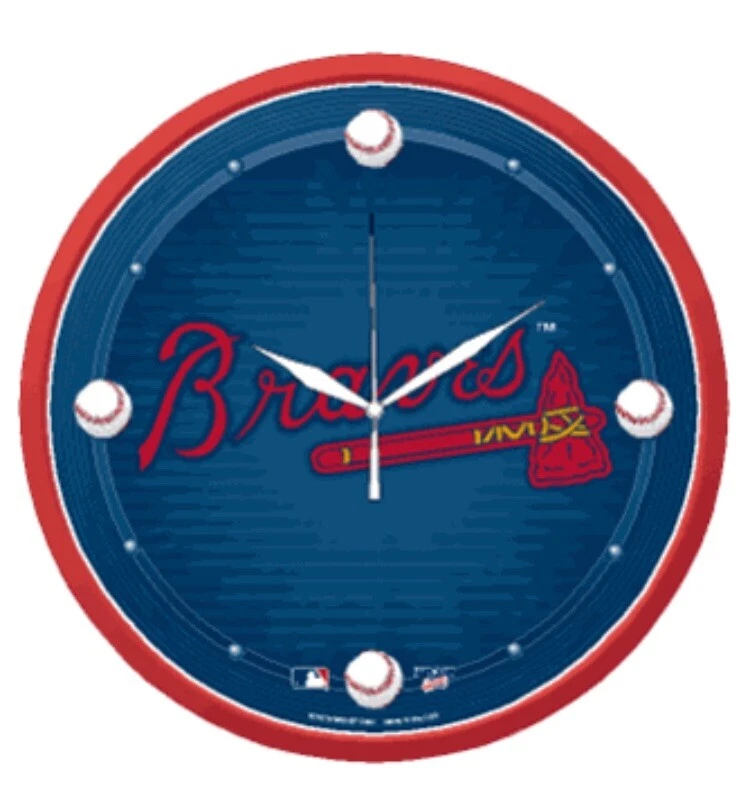 MLB Atlanta Braves Baseball Wall Clock WinCraft Sports 1 AA Battery  - Image 1 of 3