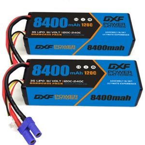 2xDXF 3S LiPo Battery 11.1V 120C 8400mAh EC5 RC Car Truck Helicopter Racing - Picture 1 of 9