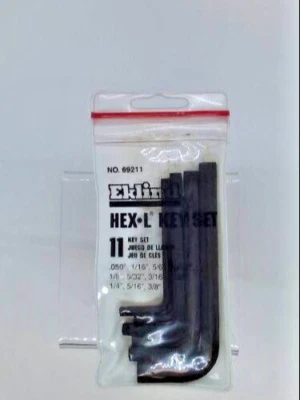 EKLIND 69211 Hex Key Set 11 pc set covers 0.050-3/8" L-Shaped Short - Image 1 of 4