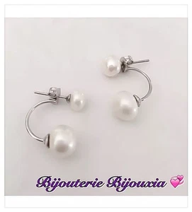 Pendientes Verdaderos Perlas De Agua Dulce Natural Plata-Joyas Mujer - Imagen 1 de 7