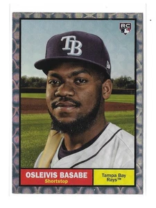 2024 Archives #27 Osleivis Basabe RC End Cap Endcap Foil Rays Rookie - Picture 1 of 2