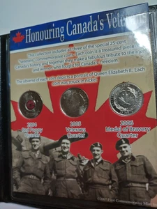 2004, 2005 & 2006 Honouring Canada's Veterans 25 Cent coin set - Picture 1 of 6