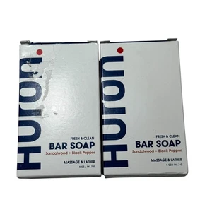 2 Huron Bar Soap  Sandalwood + Black Pepper 5 oz each New, Smells Delish! - Picture 1 of 4