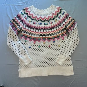 Talbots Women Sweater S Fair Isle Kawaii Grannycore Whimsical Scandinavian Tweed - Picture 1 of 7