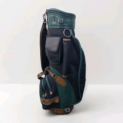 Pine Harbour Carry Golf Bag Green/Brown Leather 6-Way Divider 7-Pocket Mens 36” - Image 1 of 4