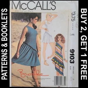 Vintage Brooke Shields McCall's Asymetrical Dress Pattern #9103 Size 8 UNCUT - Picture 1 of 7