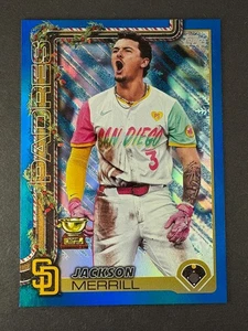 2025 Topps Holiday - Jackson Merrill #H30 - Blue Metallic Glitter - Padres - Picture 1 of 2