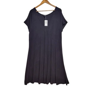 NWT Torrid Womens Plus Size 2 Super Soft Plush Hacci Skater Dress Black - Picture 1 of 4