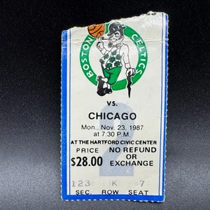 Boleto de los Boston Celtics vs. Bulls 1987 *Michael Jordan 31 puntos vs. Larry Bird* - Imagen 1 de 2