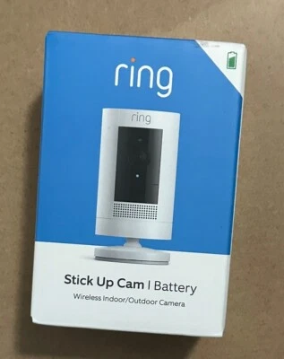 Ring - Stick Up Cam BatteryIndoor/Outdoor Wire Free 1080p Security Camera  White - Image 1 of 4