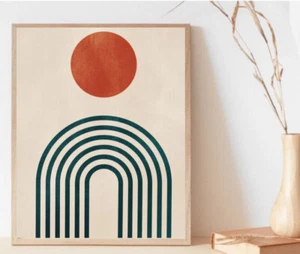 Shapes & Lines Abstract Poster Premium Quality Choose your Size - Picture 1 of 2