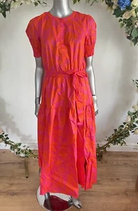 Joules Amelie Maxi Dress Size 8 10 & 14 Magenta Floral Print Button Up NEW OY97 - Picture 1 of 24