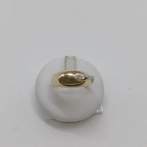 ANELLO DA UOMO IN ORO GIALLO E BIANCO 18KT 750 CON ZIRCONE 5,95 GR. N.27 (0755) - Foto 1 di 13