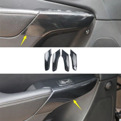 For Jeep Cherokee 2014-2023 Carbon Fiber Interior Door Armrest Panel Cover Trim Foto 1 de 4