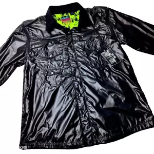 2XL Men's Jacket Black Pockets Zipper Sleeves Button Light Matrix -Smoke Ash New - Picture 1 of 14