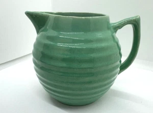 RARE Vintage Bauer Pottery Green 1 Quart Pitcher Ring Pattern - GREAT CONDITION - Picture 1 of 14