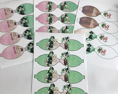 16er PACK "WICKED" BEDRUCKTE CANVAS STOFF SCHLEIFEN ZUM SELBER MACHEN HAARSCHLEIFEN - Bild 1 von 4