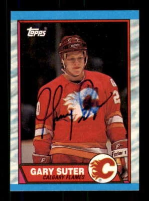1989-90 Topps #108 Gary Suter AUTOGRAPHED!!! Flames 544204 - Image 1 of 2