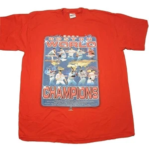Redsox World Champions Tshirt Size Large 2007 Team Photo Roster Big Papi Ramirez - Picture 1 of 5