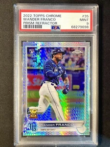 Wander Franco RC - 2022 Topps Chrome #35 - Prism Refractor Rookie PSA 9 MINT - Picture 1 of 2