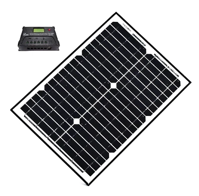 ALEKO 24V 20 Watt Monocrystalline Solar Panel Charging Controller Kit - Image 1 of 4