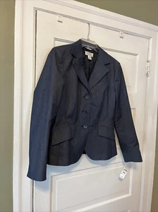 Talbots Stretch Dark Blue Strech Blazer Sz 6 Casual Blazer NWT - Picture 1 of 7