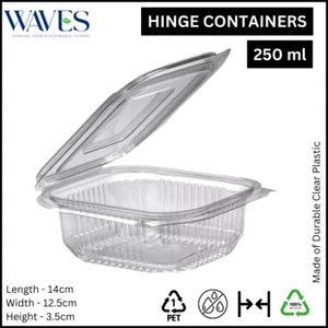 Clear Plastic Salad Containers with Hinged Lid - Stackable, Leakproof 50 Pack - Picture 1 of 28