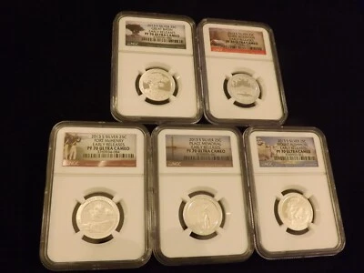 2013-S   Quarters   SILVER     5 Coin Set       NGC PF 70 - Image 1 of 2