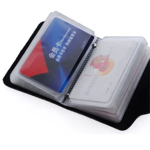12/24 Slots PU Leather Credit Card Case Soft Pocket Holder Access Bag ID R8U3 - Picture 1 of 11