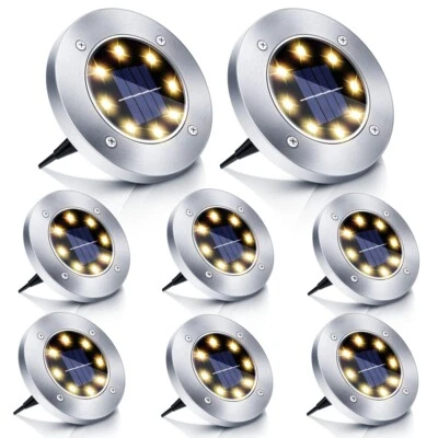 LED Solarlampe Bodenstrahler 8LEDs Außenleuchte Bodeneinbaustrahler Bodenleuchte - Bild 1 von 4