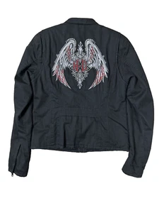 Harley Davidson Womans ROAD ANGEL Rivets Black Cotton Jacket Small 97485-09VW - Picture 1 of 16